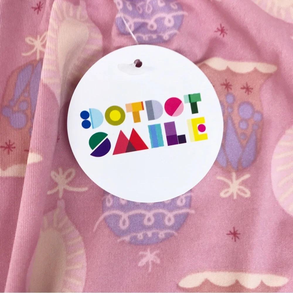 DOT DOT SMILE‎ Girls Pink Christmas Swing Dress Size 2T Pink Ornaments Holiday